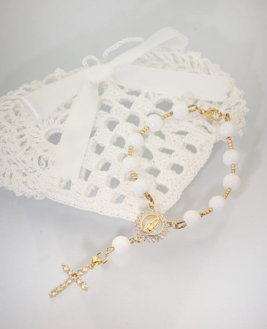 Mažasis rožančius iš onikso akmenų be maišelio (TMROŽ3)