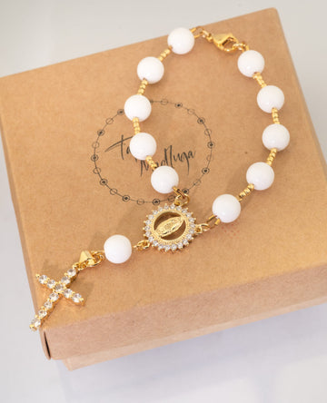 Mažasis rožančius iš onikso akmenų be maišelio (TMROŽ3)